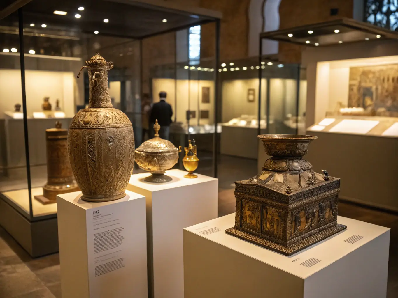 A photograph showcasing a collection of historical documents and artifacts related to Luxé's past, displayed in a museum or exhibition setting. The image should evoke a sense of discovery, curiosity, and appreciation for the tangible remnants of the region's cultural heritage.